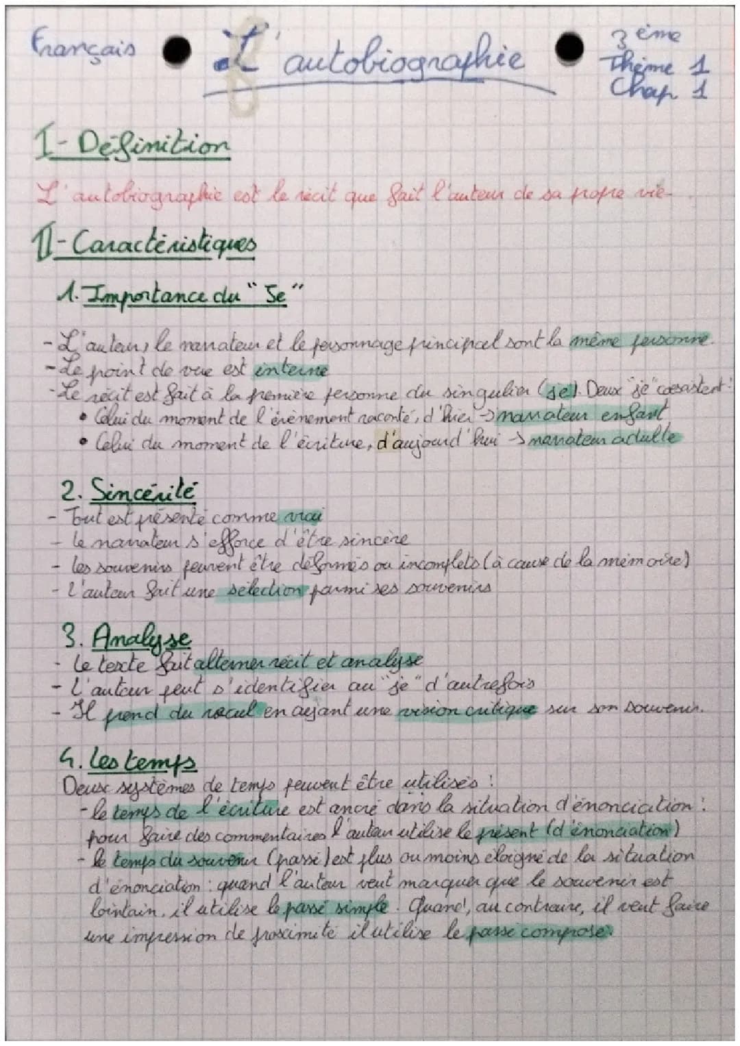 L'autobiographie 