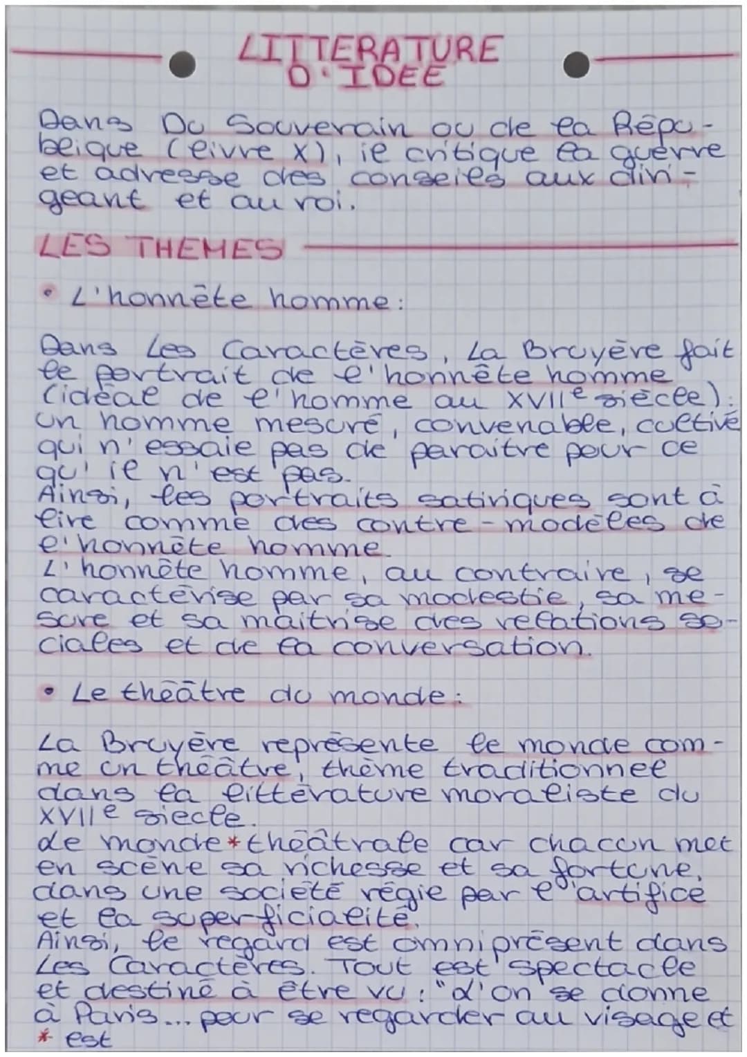 LITTERATURE
D'IDEE
LES CARACTERES
Titre: Les Carateres
Auteur: La Bruyère
Date: 1688
Movement litteraive: classicisme.
Genre: litterature d'