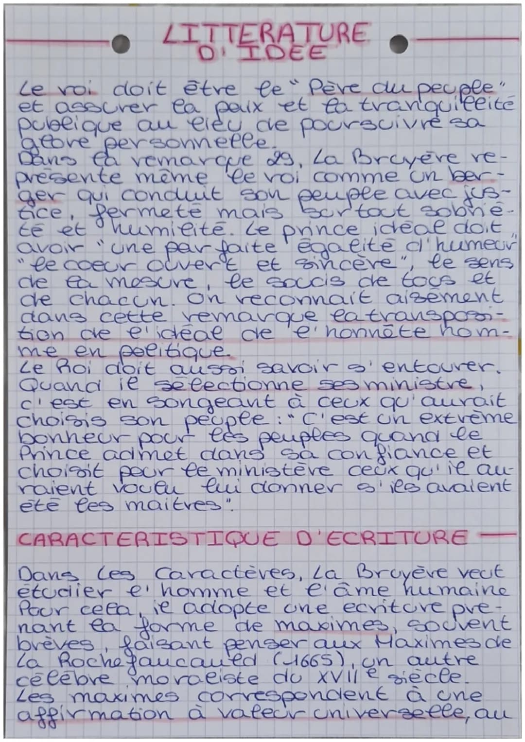 LITTERATURE
D'IDEE
LES CARACTERES
Titre: Les Carateres
Auteur: La Bruyère
Date: 1688
Movement litteraive: classicisme.
Genre: litterature d'