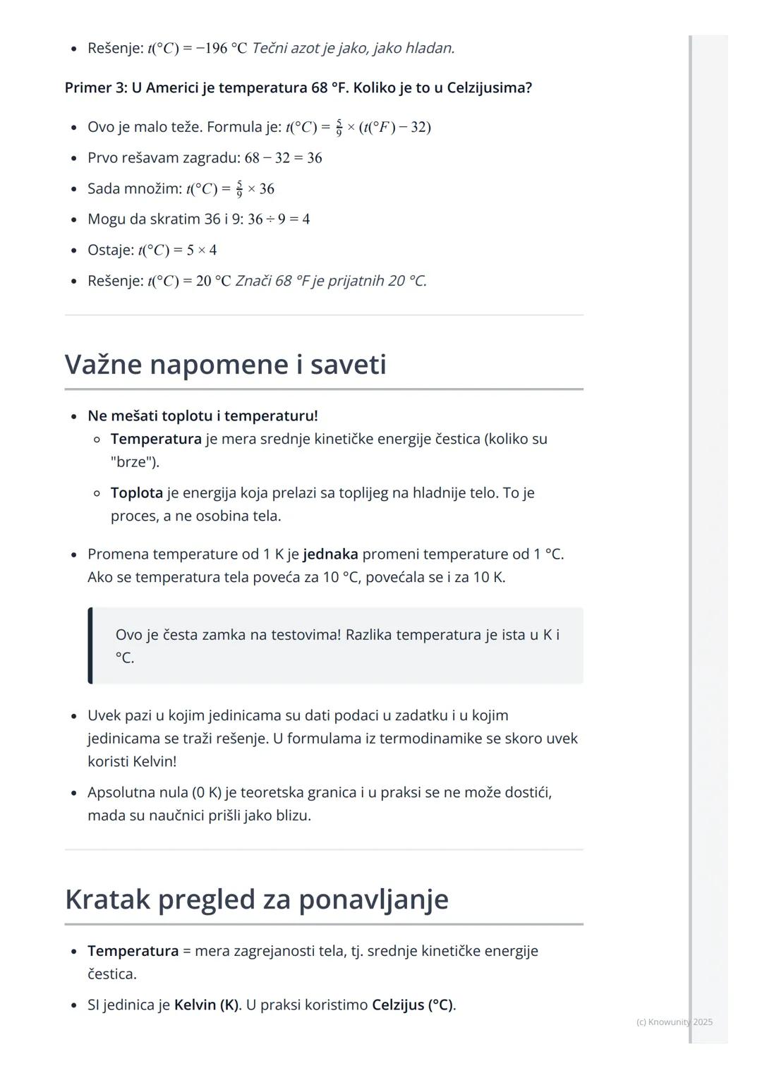 # Temperatura i termometri

Uvod u temperaturu

Temperatura je fizička veličina koja opisuje koliko je neko telo toplo ili
hladno. To je mer