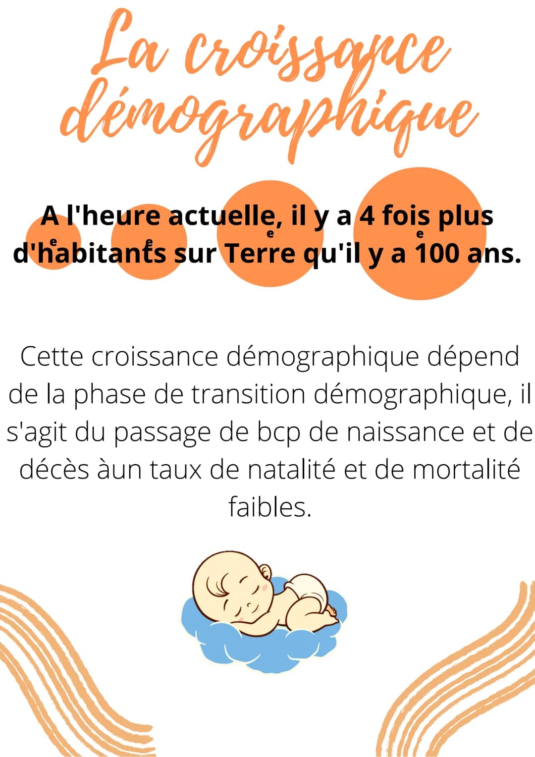 La croissance
démographique
A l'heure actuelle, il y a 4 fois plus
d'habitants sur Terre qu'il y a 100 ans.
e
Cette croissance démographique