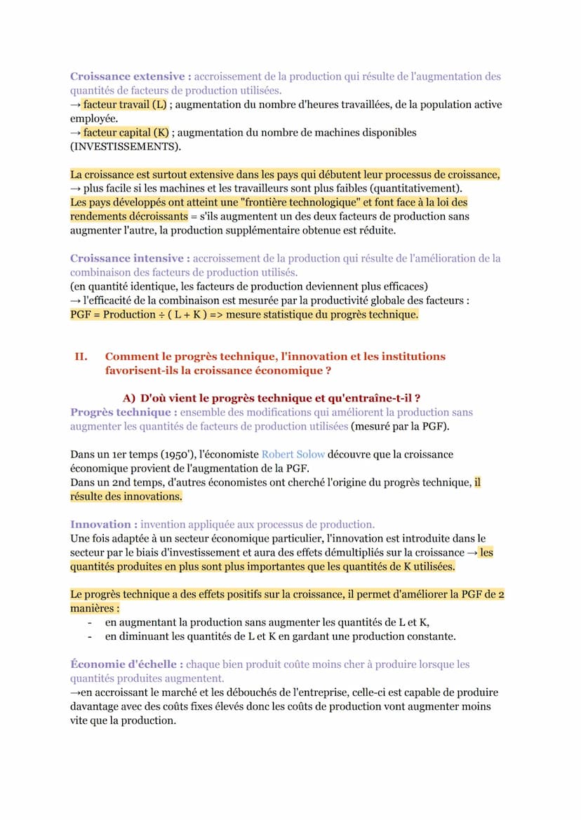 QUELS SONT LES SOURCES ET LES DÉFIS DE LA CROISSANCE
ÉCONOMIQUE ?
I. Qu'est-ce que la croissance économique et quelles sont ses sources ?
A)