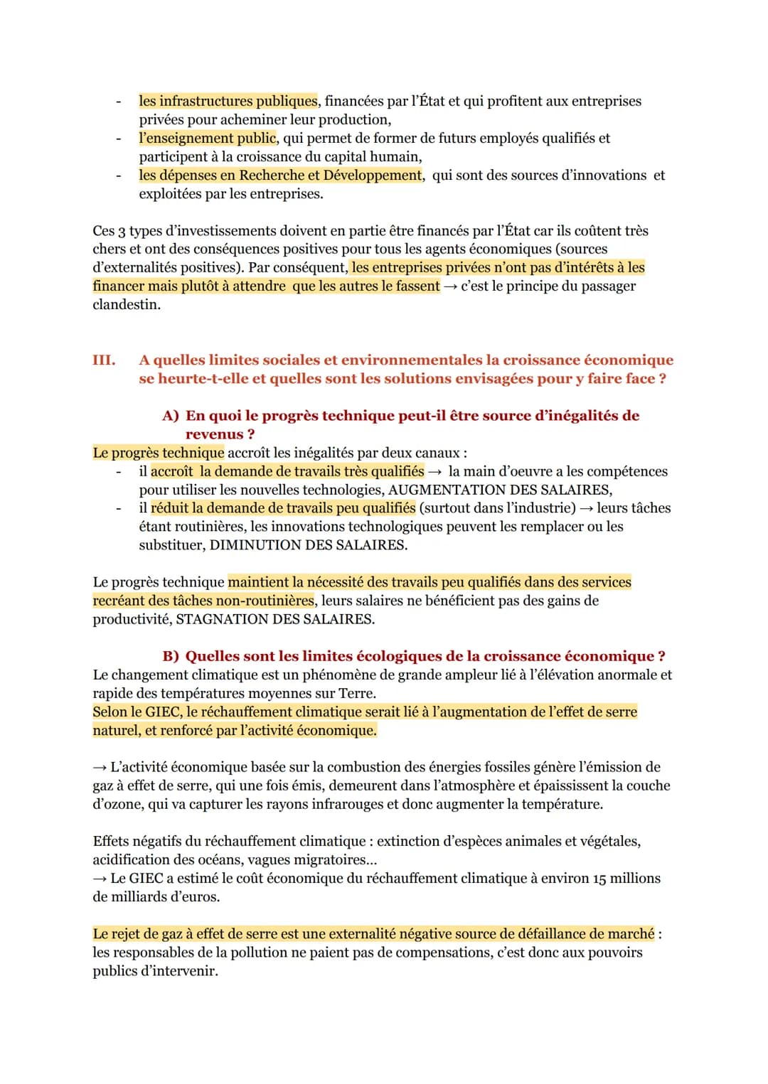 QUELS SONT LES SOURCES ET LES DÉFIS DE LA CROISSANCE
ÉCONOMIQUE ?
I. Qu'est-ce que la croissance économique et quelles sont ses sources ?
A)