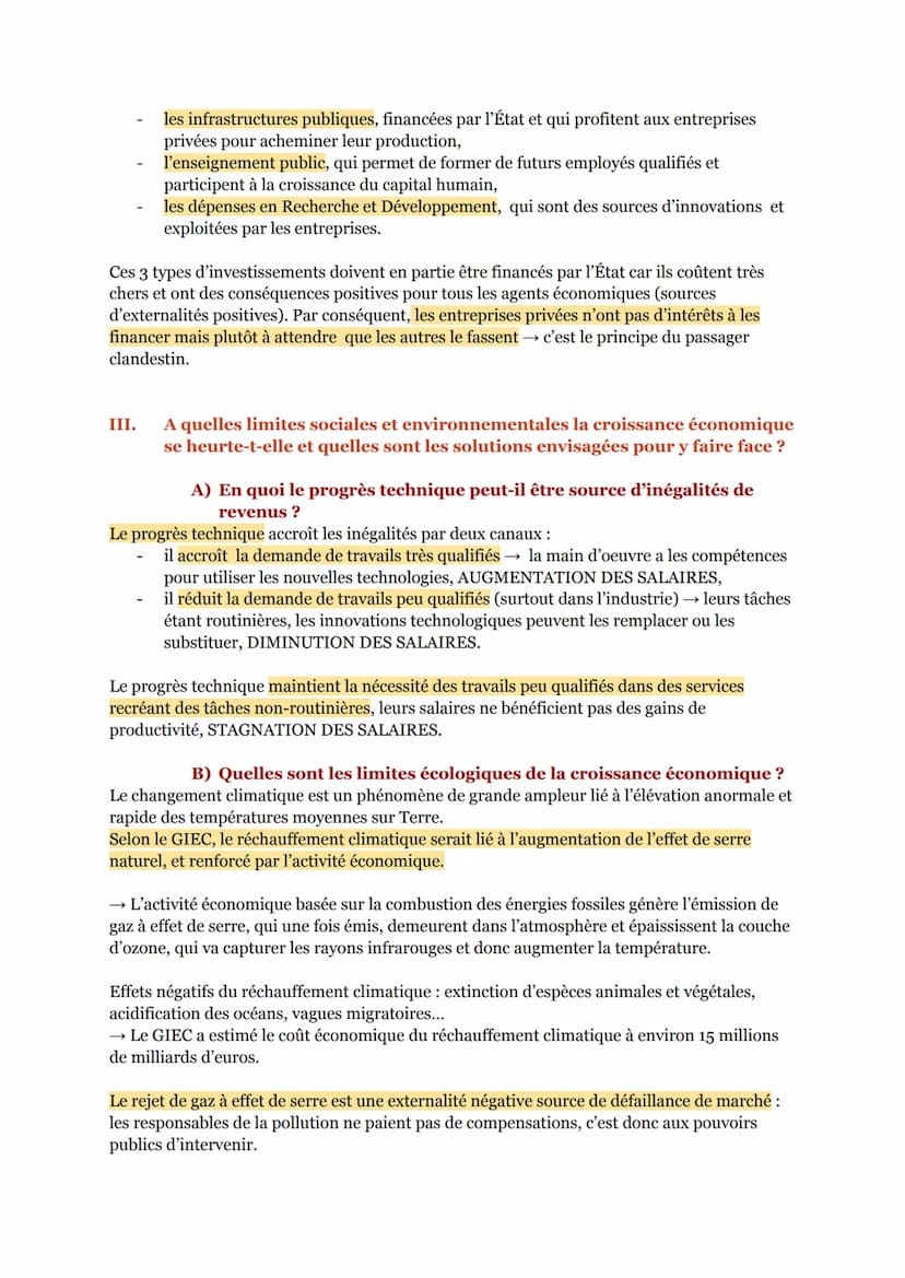 QUELS SONT LES SOURCES ET LES DÉFIS DE LA CROISSANCE
ÉCONOMIQUE ?
I. Qu'est-ce que la croissance économique et quelles sont ses sources ?
A)