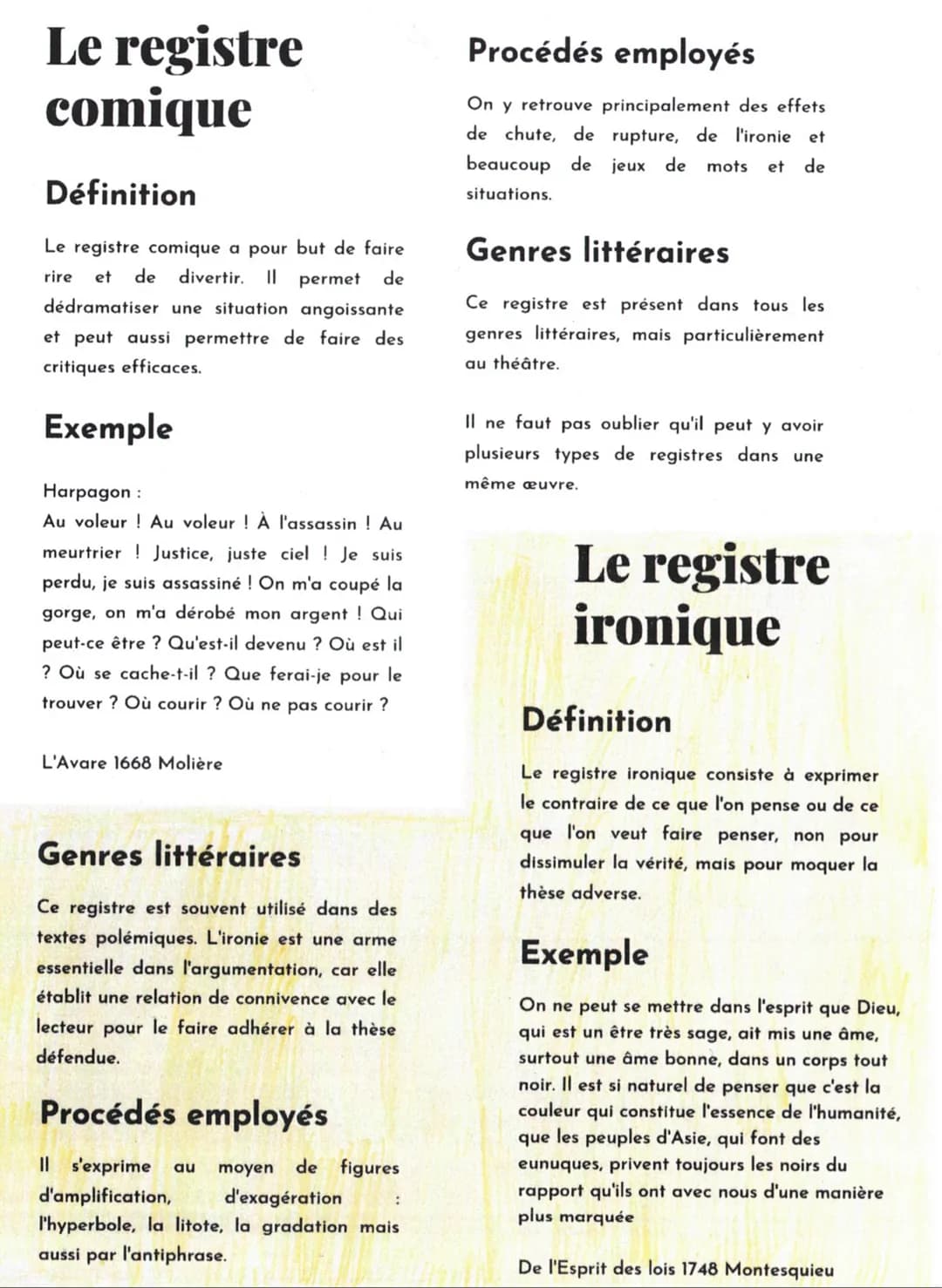 Le registre
comique
Définition
Le registre comique a pour but de faire
rire et de divertir. Il permet de
dédramatiser une situation angoissa