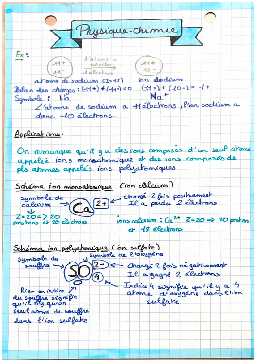 Chap 30TM3
Physique-Chimie
•Les ions
Définitions:
molécule qui a gagné
• Un ions est un atome ou une
ou perdu un ou pls électrons
• Un ion e