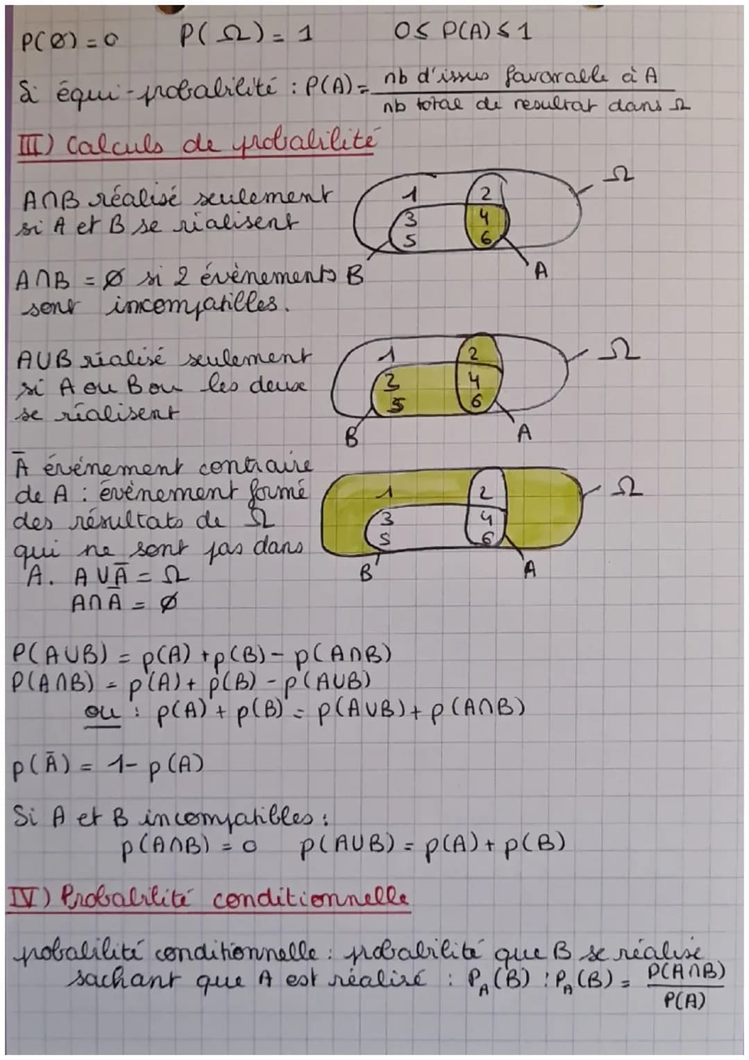 PROBABILITÉS
I) Probabilités sur un ensemble fini
A) expérience aléatoire
expérience aleatoire
лече зре
maths
expérience dont les issus
sont