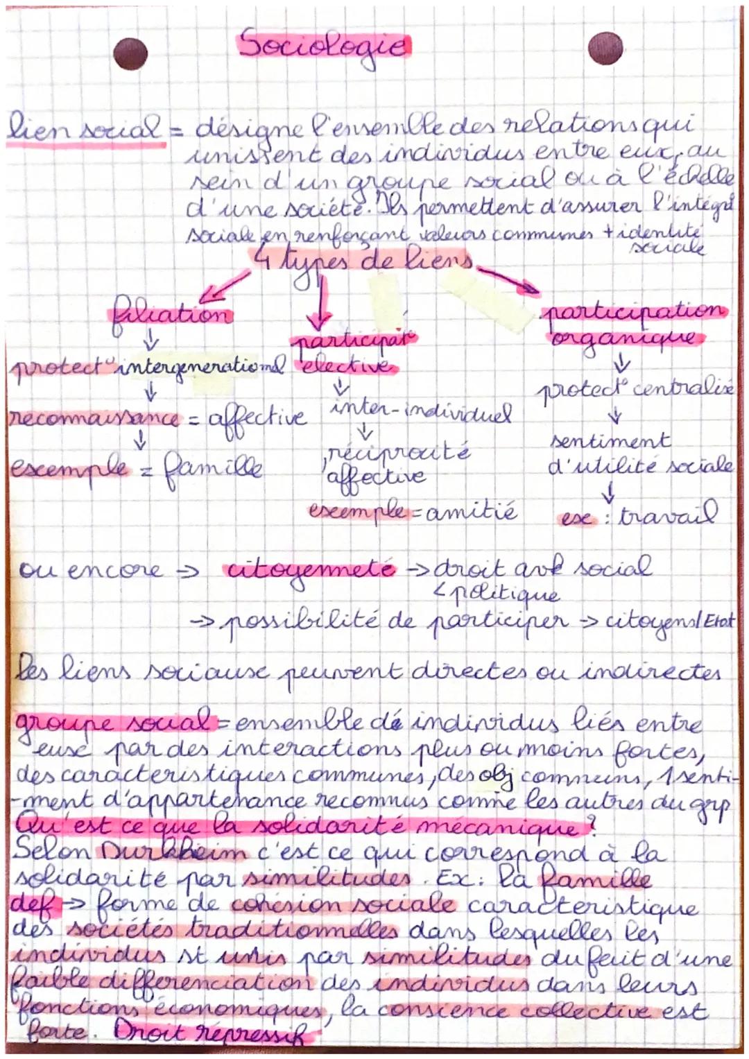 Sociologie

lien serial = désigne l'ensemble des relations qui
unissent des individus entre eux, au
sein d'un gr
à l'échelle
d'une société. 