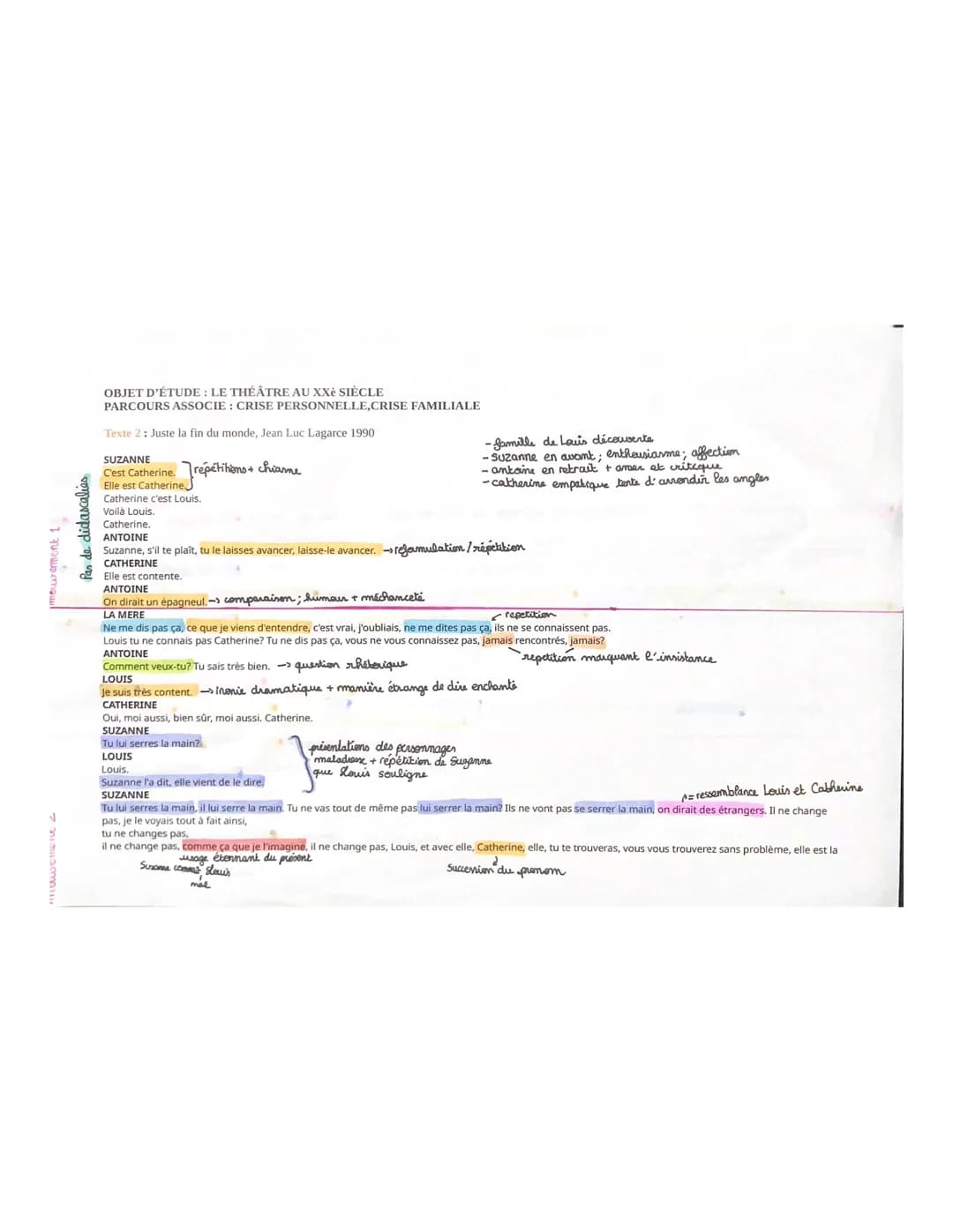 ouverment 1
halvemene
Pas de didascalies
OBJET D'ÉTUDE : LE THÉÂTRE AU XXÈ SIÈCLE
PARCOURS ASSOCIE: CRISE PERSONNELLE,CRISE FAMILIALE
Texte 