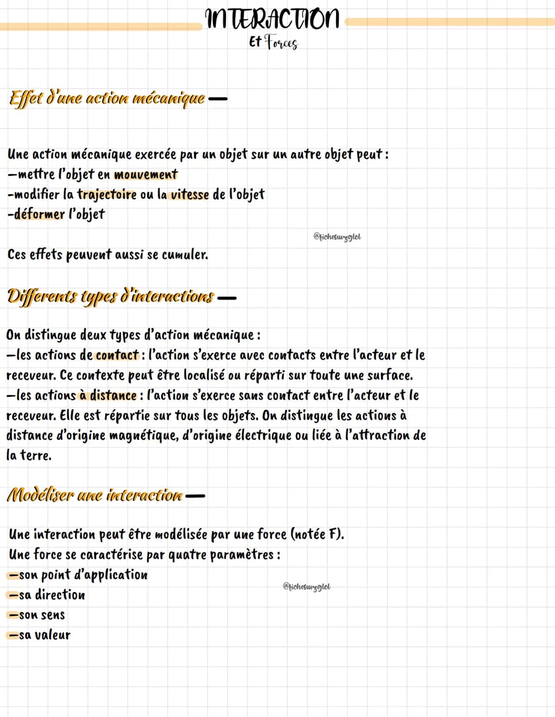 INTERACTION
Et Forces
Effet d'une action mécanique -
Une action mécanique exercée par un objet sur un autre objet peut:
-mettre l'objet en m