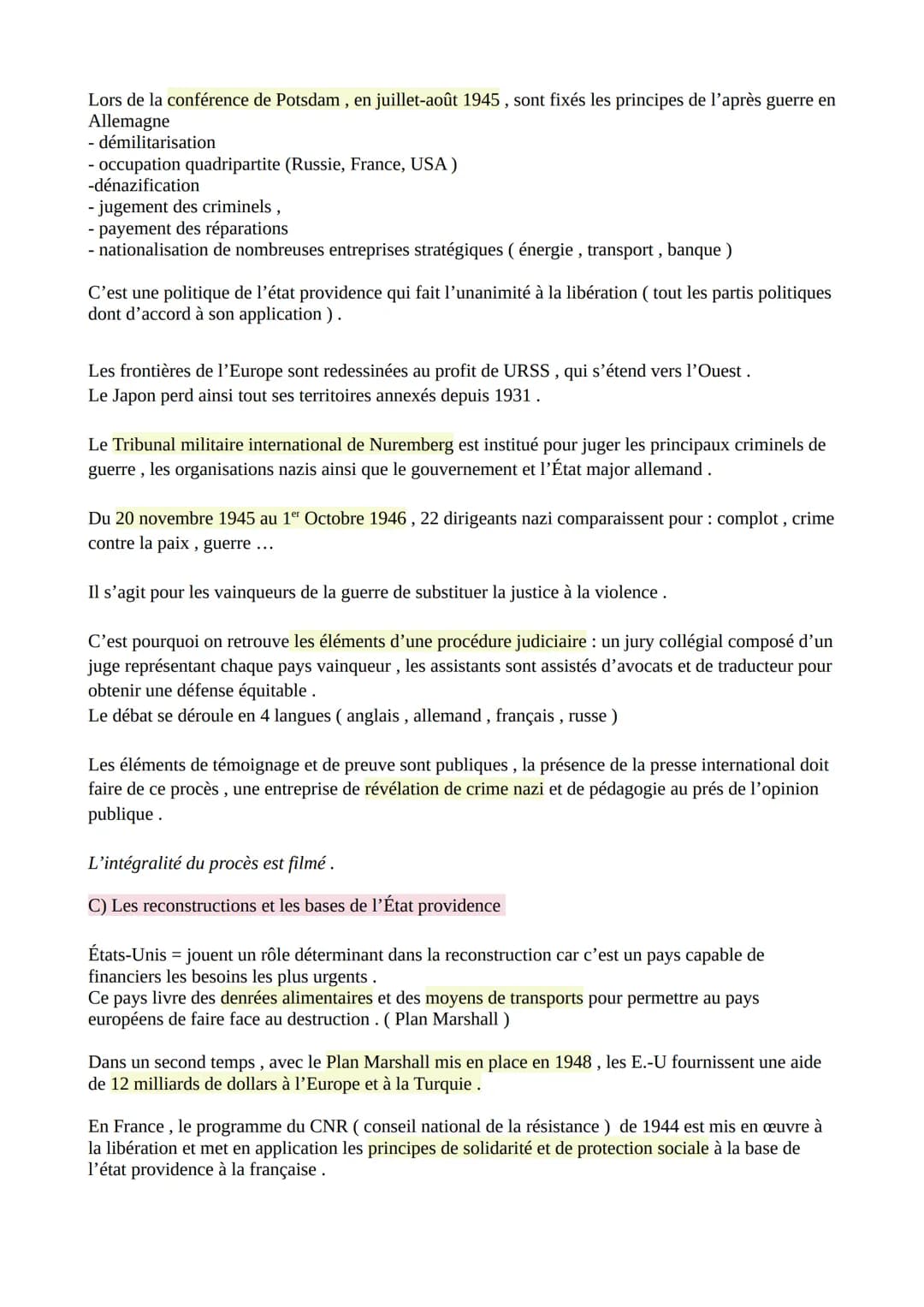 THÈME 2: MULTIPLICATION DES ACTEURS INTERNATIONAUX DANS UN MONDE
BIPOLAIRE (1945 AU DÉBUT DES ANNÉES 1970)
Chapitre 1 : La fin de la 2nd gue