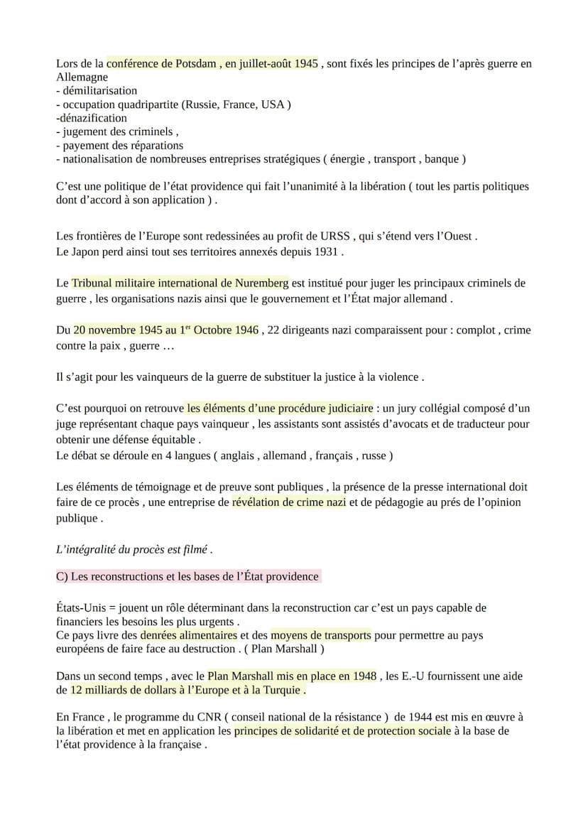 THÈME 2: MULTIPLICATION DES ACTEURS INTERNATIONAUX DANS UN MONDE
BIPOLAIRE (1945 AU DÉBUT DES ANNÉES 1970)
Chapitre 1 : La fin de la 2nd gue