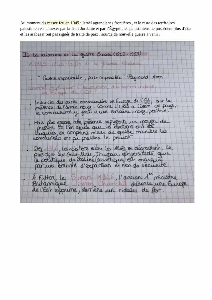 THÈME 2: MULTIPLICATION DES ACTEURS INTERNATIONAUX DANS UN MONDE
BIPOLAIRE (1945 AU DÉBUT DES ANNÉES 1970)
Chapitre 1 : La fin de la 2nd gue