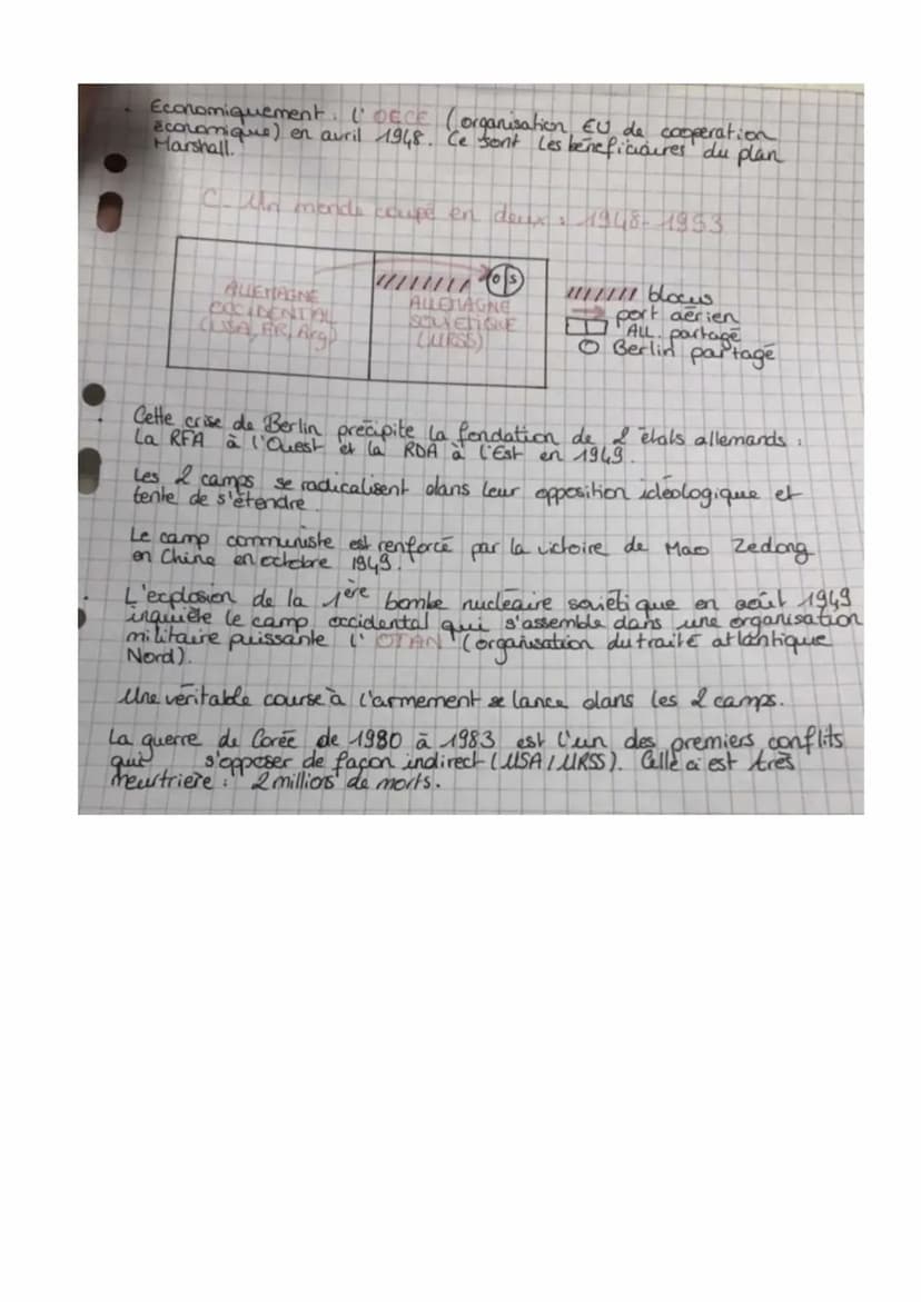 THÈME 2: MULTIPLICATION DES ACTEURS INTERNATIONAUX DANS UN MONDE
BIPOLAIRE (1945 AU DÉBUT DES ANNÉES 1970)
Chapitre 1 : La fin de la 2nd gue