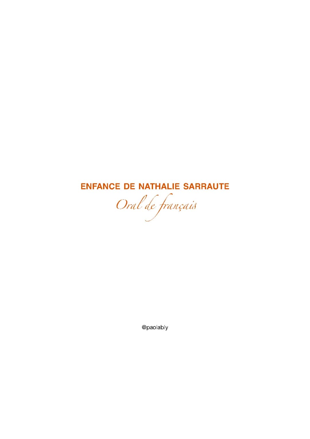Analyse et Résumé d'Enfance de Nathalie Sarraute pour la 3ème
