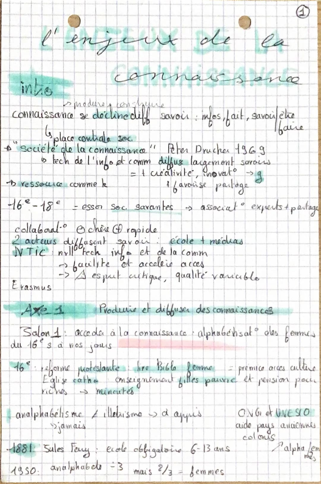 l'enjeux de
into
la
connar sonce
is modures conclure
connaissance se décline diff savoir; infes, fait, savoci che
splace centrale soc
+ "Soc