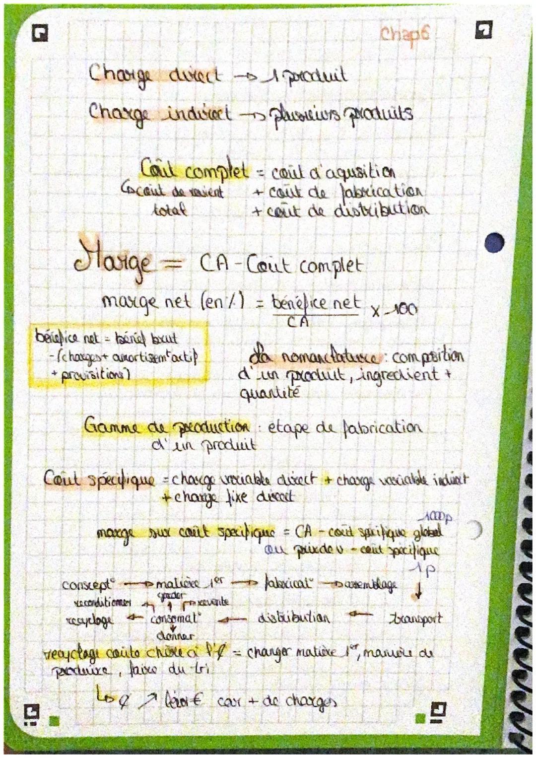 Chap6

Charge direct1 produit

Charge indirect plusieurs produits

Coil complet = coul d'aqusition
Cocaut de revient
+ caut de fabrication.
