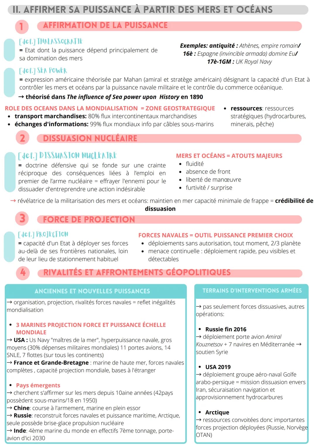 DE NEW ESPACES DE CONQUÊTES
Conquêtes, affirmations de puissance
et rivalités
Guerre Froide
→ espace et domination des océans = moyen
d'expr