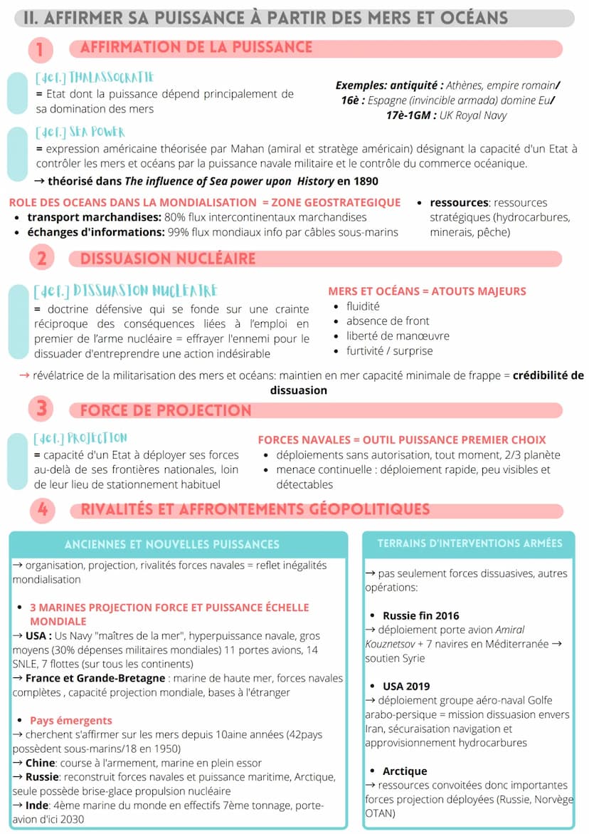 DE NEW ESPACES DE CONQUÊTES
Conquêtes, affirmations de puissance
et rivalités
Guerre Froide
→ espace et domination des océans = moyen
d'expr