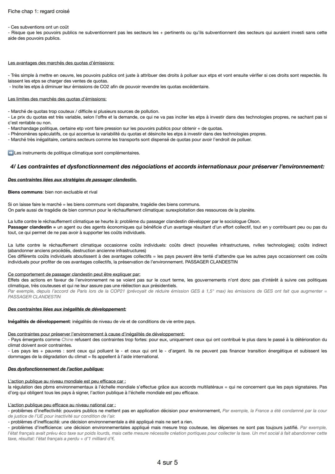 Fiche chap 1: regard croisé
Quelles actions publiques pour l'environnement?
1/ Quels sont les acteurs qui participent à l'action publique po