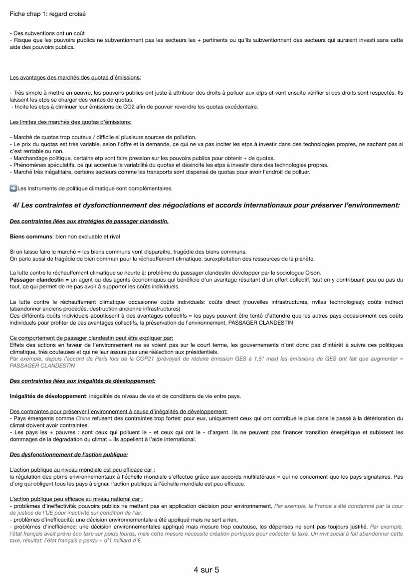 Fiche chap 1: regard croisé
Quelles actions publiques pour l'environnement?
1/ Quels sont les acteurs qui participent à l'action publique po