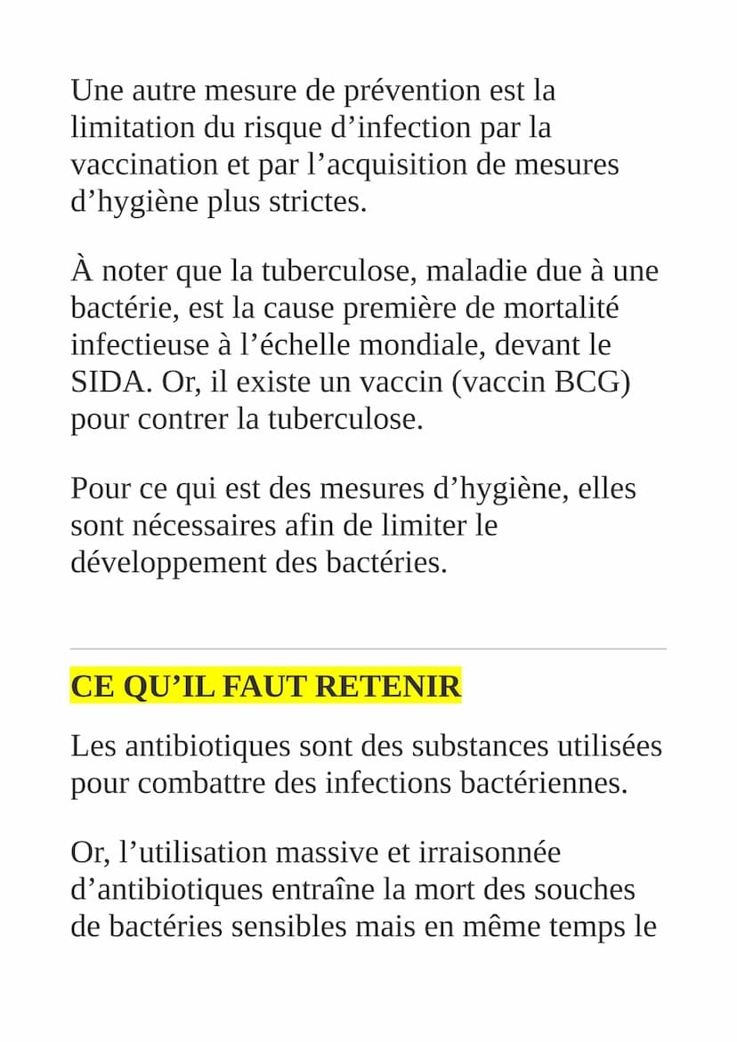 Variations génétiques
des bactéries et
résistances aux antibiotiques
Un antibiotique, c'est quoi?
Un antibiotique est une substance naturell