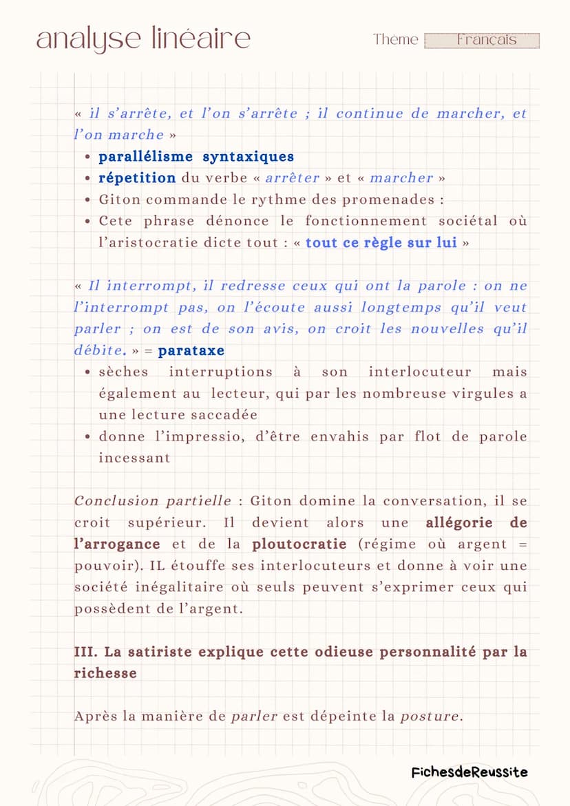 analyse linéaire
Thème
Français
Giton (IV, 83)
-
Les Caractères.
La Bruyère
Introduction
Le XVIIème siècle, siècle du classicisme, est carac