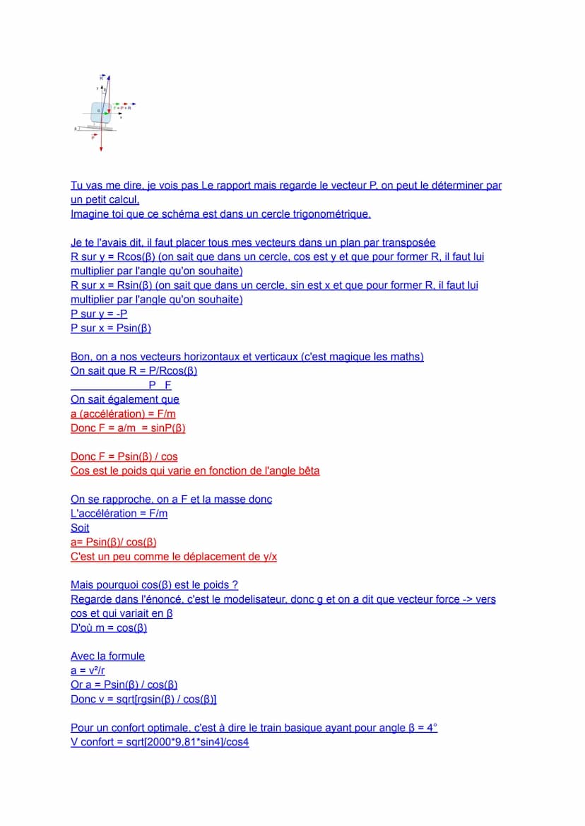 Mouvement d'un système
1) Loi de Newton
Formule : ΣF = m * (Δν / Δt)
EF (somme des forces appliqués au système): en Newton (N)
m: masse du s