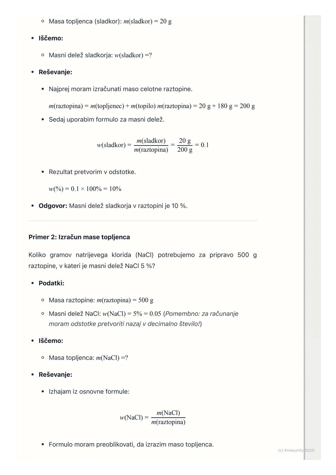 # Koncentracija raztopin (masni
delež)

Uvod v masni delež

Koncentracija nam pove, koliko topljenca je raztopljenega v določeni količini
to