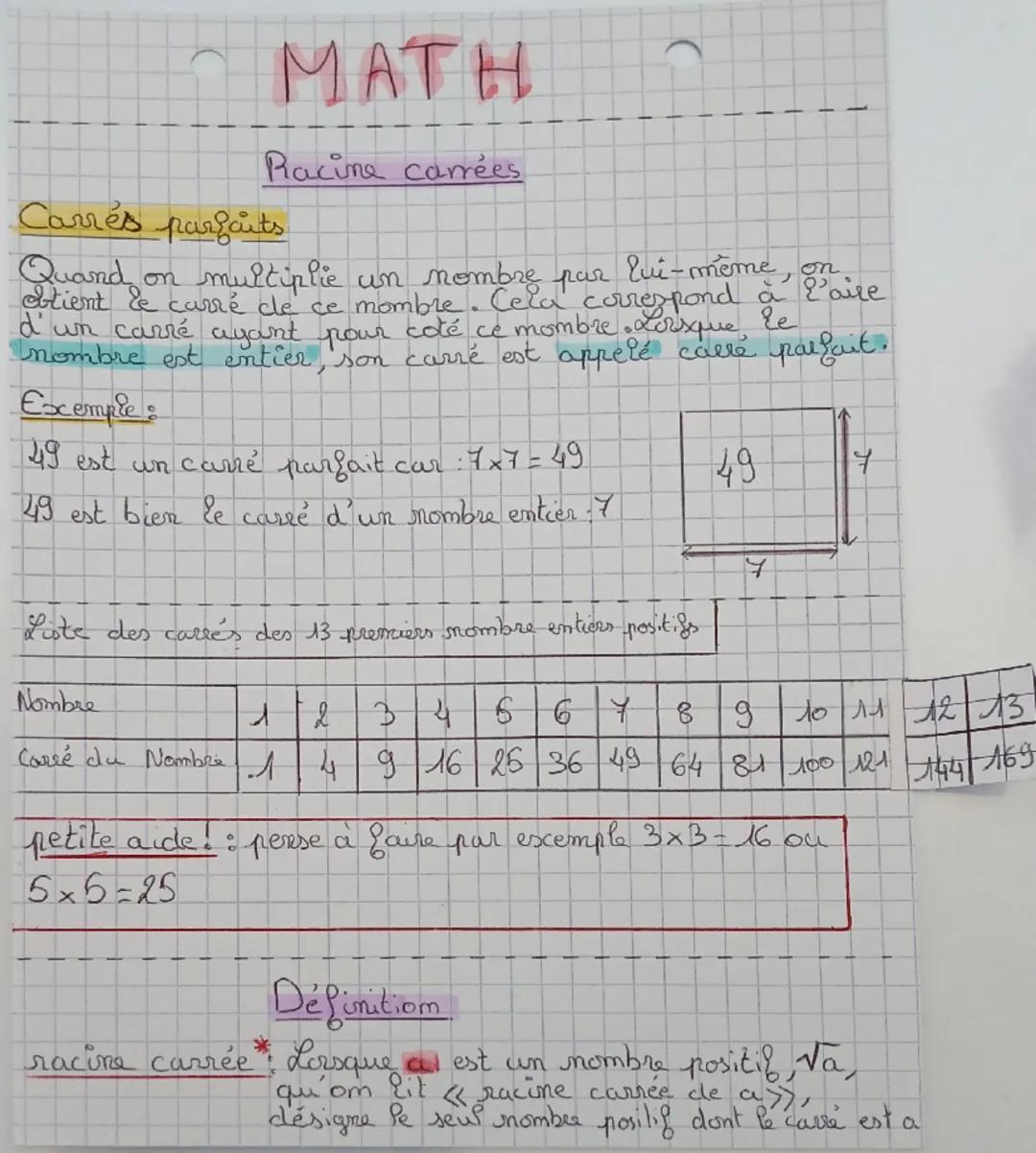 # Le symbole $\sqrt{a}$ est appelé <<radical>>. Le nombre $\sqrt{a}$ ne peut pas être négatif.
Exemple : $\sqrt{5}$ est le seul nombre dont 