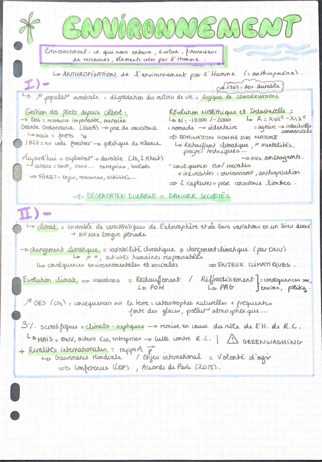 ENVIRONNEMENT
Environnement: ce qui nous entoure, évolue, fournisseur
de ressources,
elements crees
par
Lo ANTHROPISATION de l'environnement