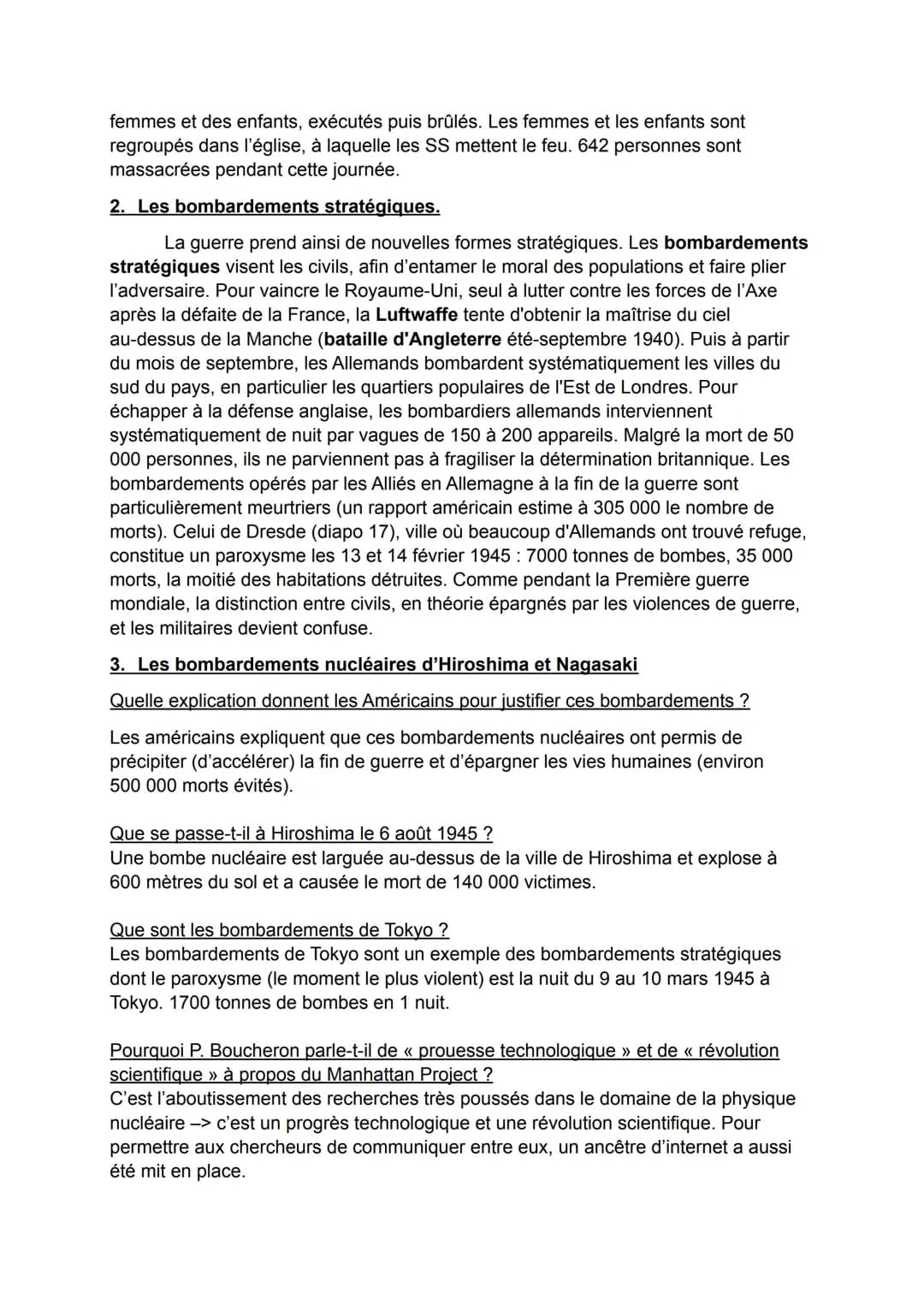 CHP III: LA SECONDE GUERRE MONDIALE, UNE GUERRE
D'ANEANTISSEMENT
Né de la monté de régimes totalitaires expansionnistes et militaires, la se