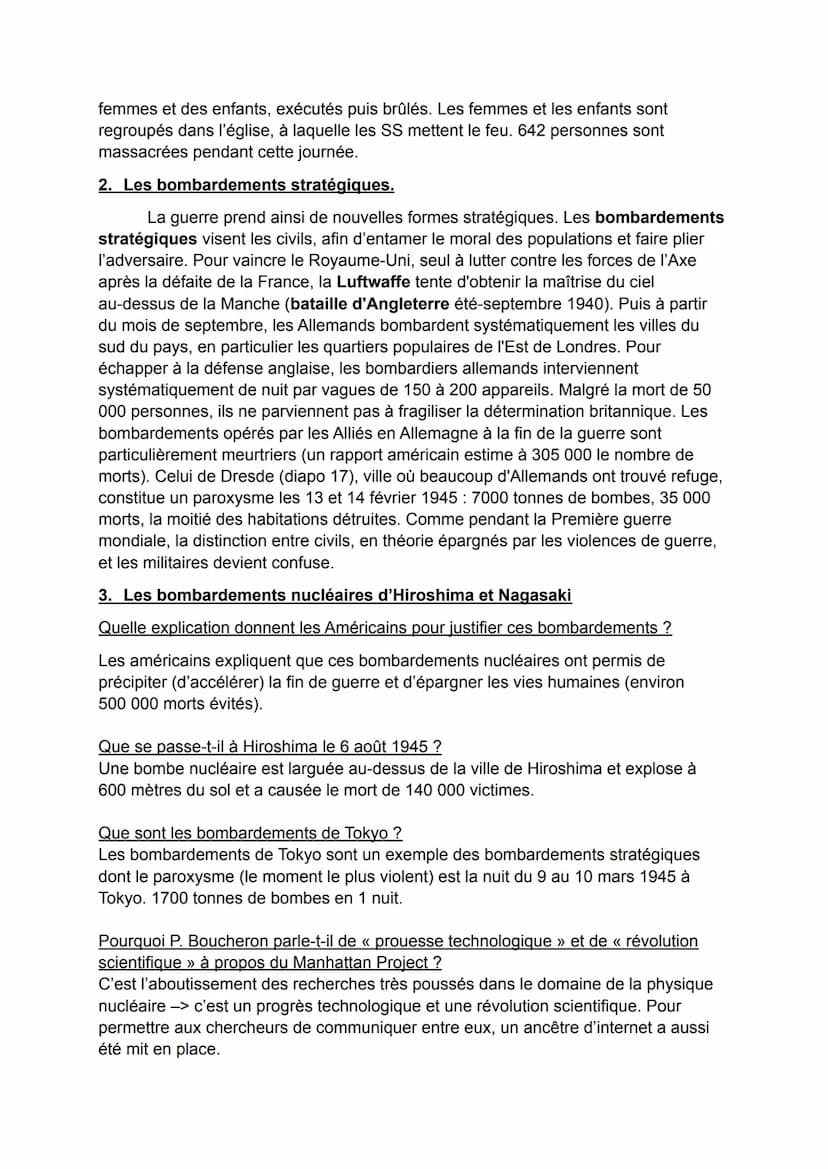 CHP III: LA SECONDE GUERRE MONDIALE, UNE GUERRE
D'ANEANTISSEMENT
Né de la monté de régimes totalitaires expansionnistes et militaires, la se
