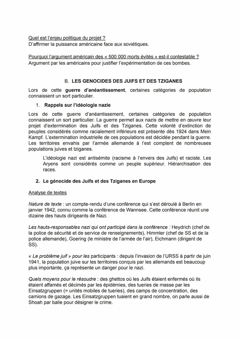 CHP III: LA SECONDE GUERRE MONDIALE, UNE GUERRE
D'ANEANTISSEMENT
Né de la monté de régimes totalitaires expansionnistes et militaires, la se