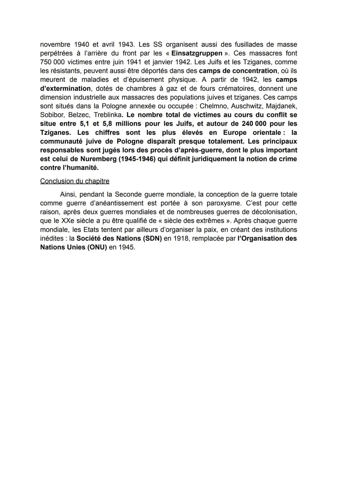 CHP III: LA SECONDE GUERRE MONDIALE, UNE GUERRE
D'ANEANTISSEMENT
Né de la monté de régimes totalitaires expansionnistes et militaires, la se