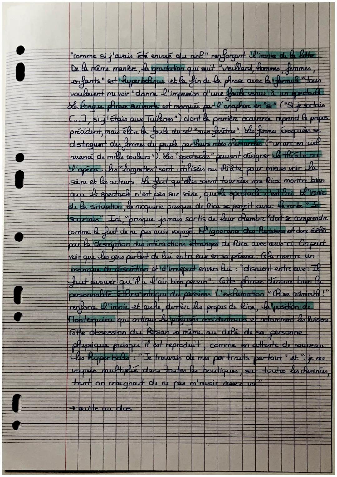 # @

# Texte n°20 Analyse linéaire - "Lettre XXX", Lettres Persanes, Montesquieu

## INTRODUCTION

Le XVIIIe siècle marque un tournant dans 