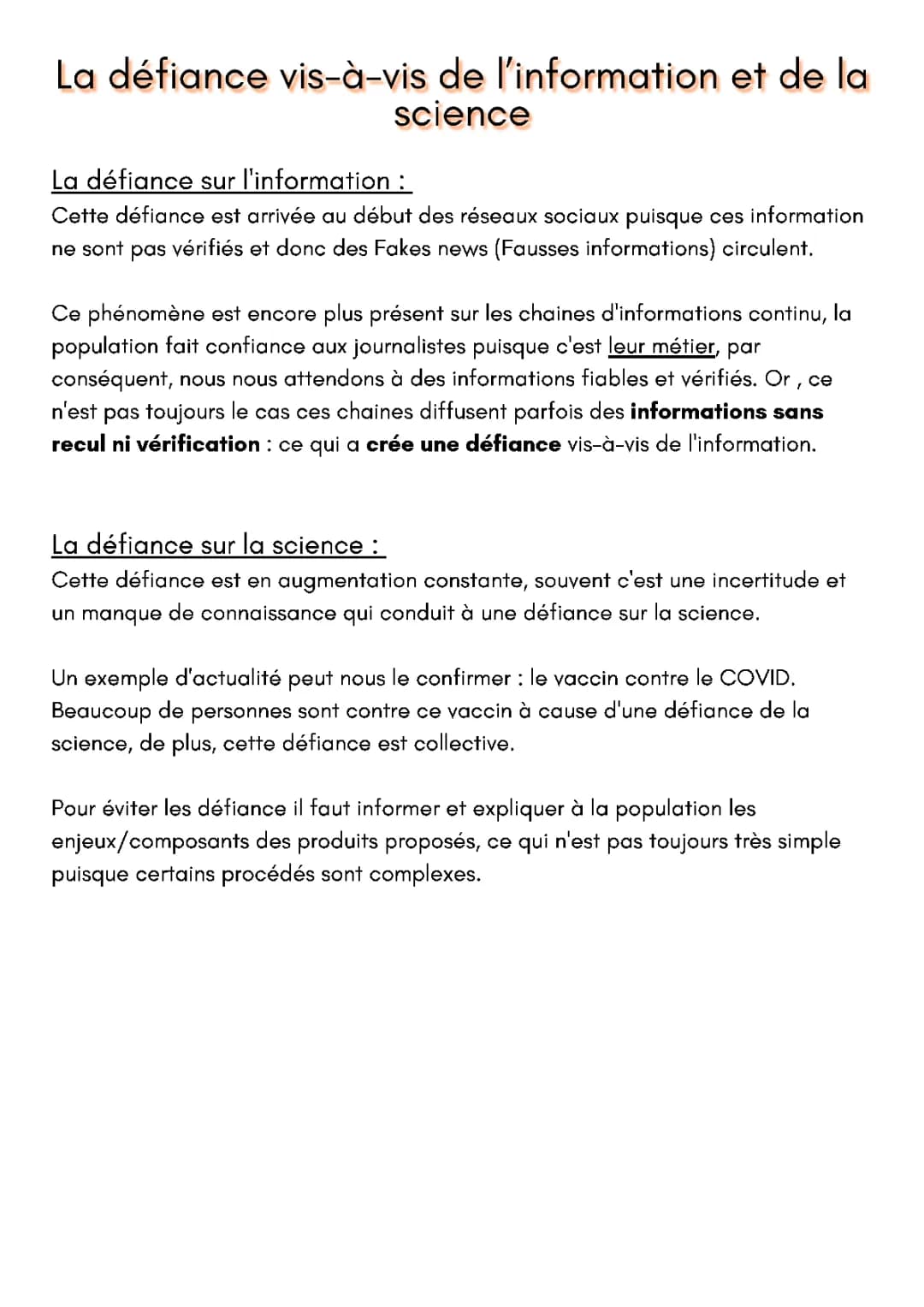 La défiance vis-à-vis de l’information et de la science : causes, effets et médias
