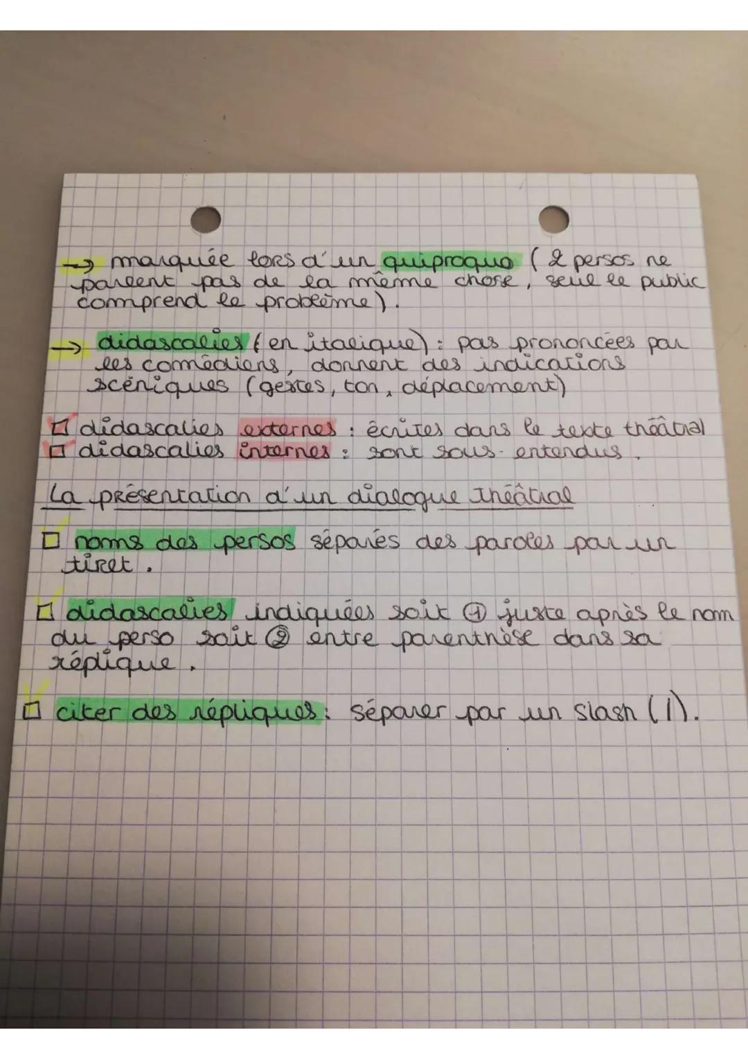 Parde du
theatre
intro: la paide est au coeur du théâtre, échange
de répliques entre les persos pour faire
avancer é intrigue
I Echanges ent