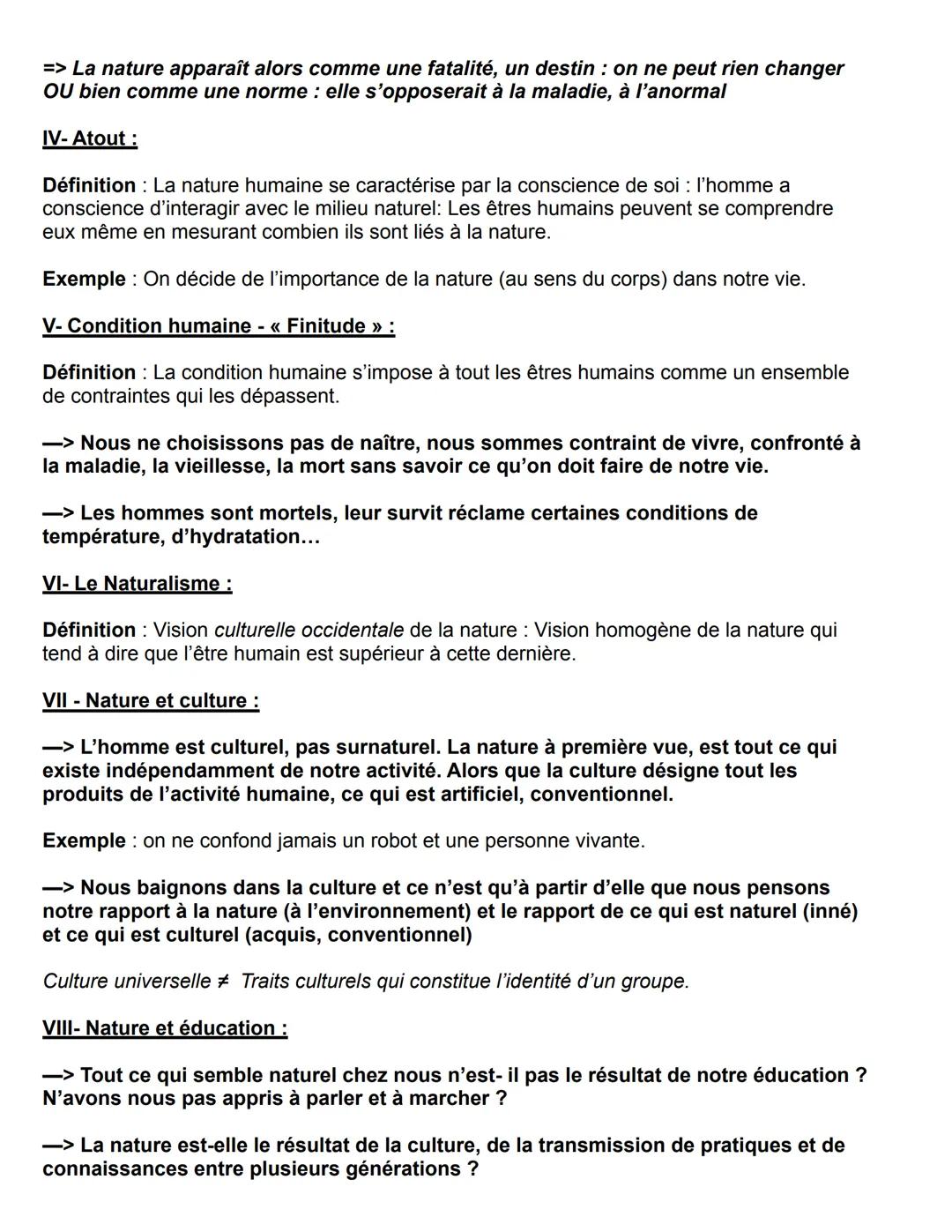 # La nature

Définition:

La nature:

*   L'action de faire naître
*   L'état naturel d'une chose sans artifices
*   L'ordre des choses

I- 