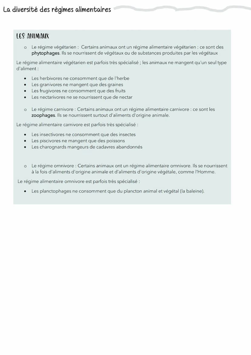Groupes d'aliments, besoins alimentaires, besoins
nutritionnels et diversité des régimes alimentaires
Les groupes d'aliments
Il y a 7 catégo