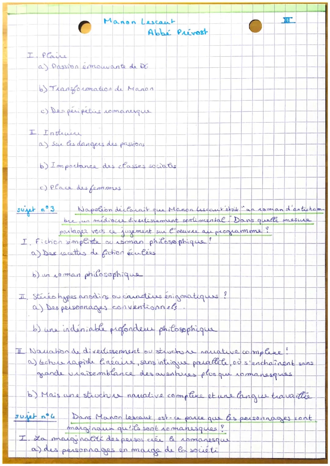 Général
Infos.
Manon Lescaut
Abbé Prévost
H
→Abbé Prévert, 1731 conman narrativize, realisme+ nationalisme + Lumieres
effet de reels w
->sus