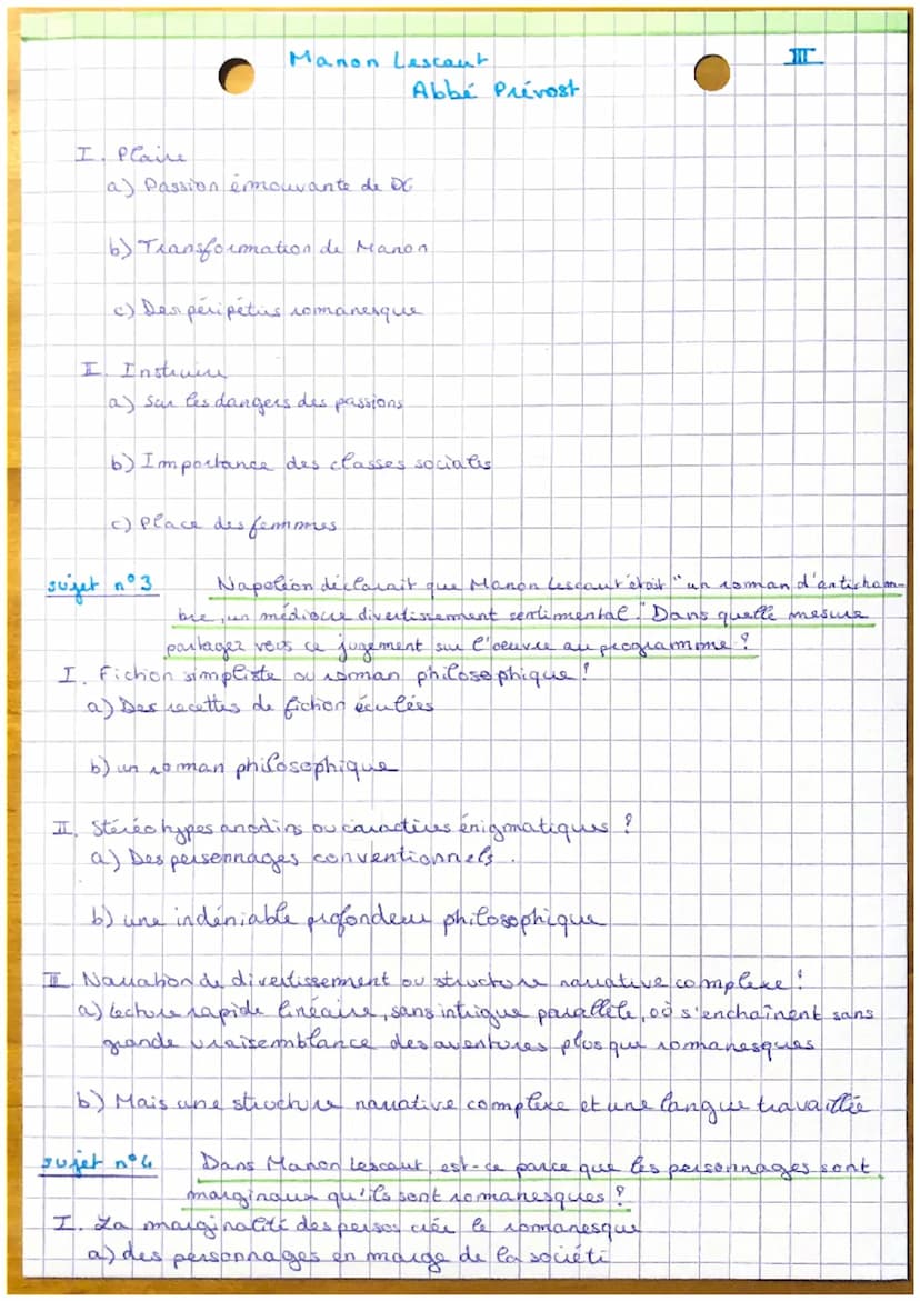 Général
Infos.
Manon Lescaut
Abbé Prévost
H
→Abbé Prévert, 1731 conman narrativize, realisme+ nationalisme + Lumieres
effet de reels w
->sus