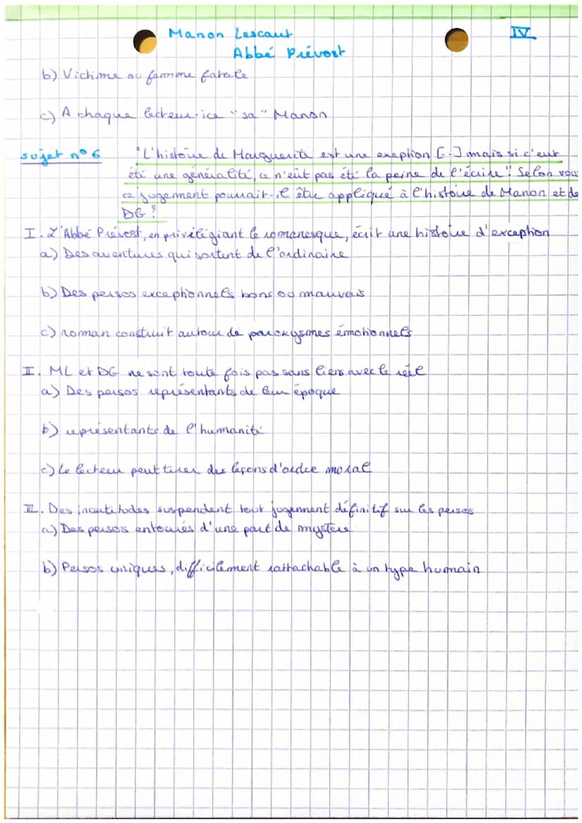 Général
Infos.
Manon Lescaut
Abbé Prévost
H
→Abbé Prévert, 1731 conman narrativize, realisme+ nationalisme + Lumieres
effet de reels w
->sus