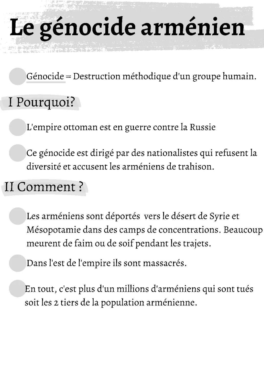Histoire: Le génocide arménien