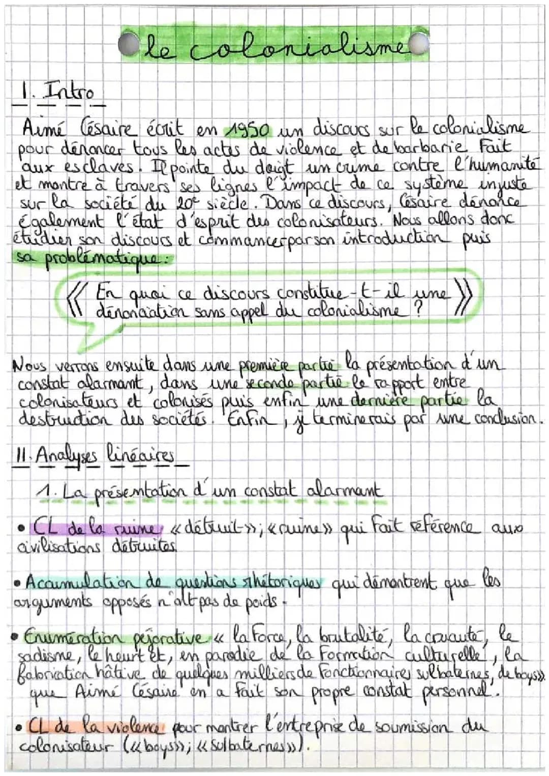 Analyse et Résumé du Discours sur le colonialisme par Aimé Césaire