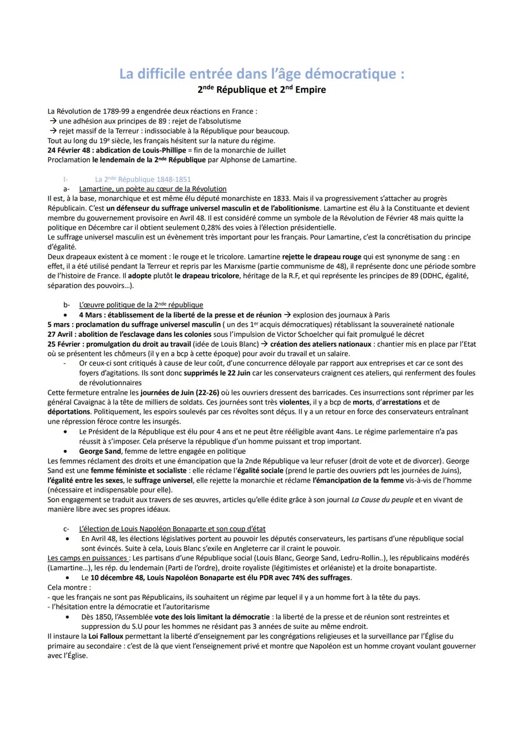 La Révolution de 1789-99 a engendrée deux réactions en France :
→ une adhésion aux principes de 89: rejet de l'absolutisme
→ rejet massif de