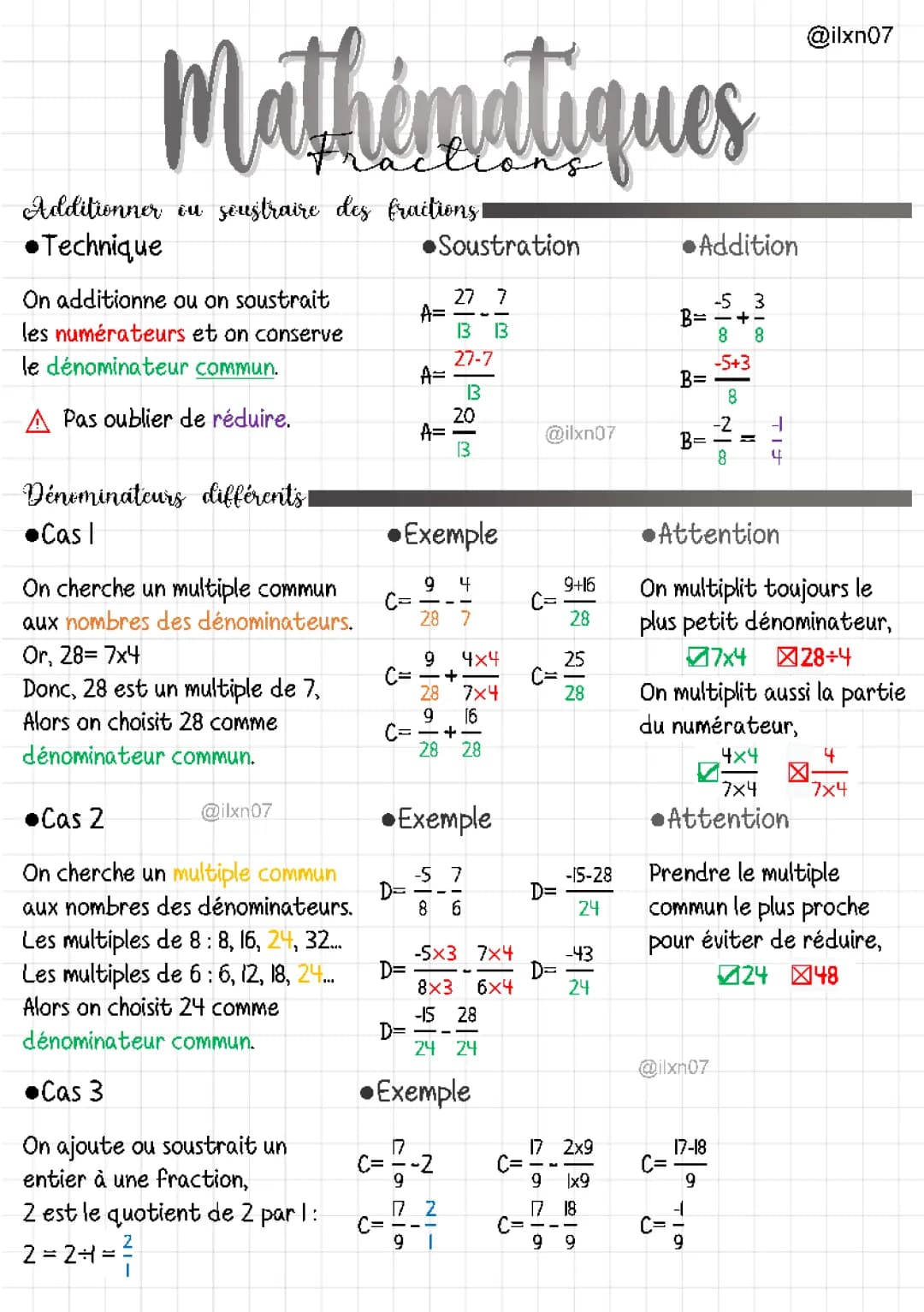 Amuse-toi avec les fractions : addition et soustraction faciles!