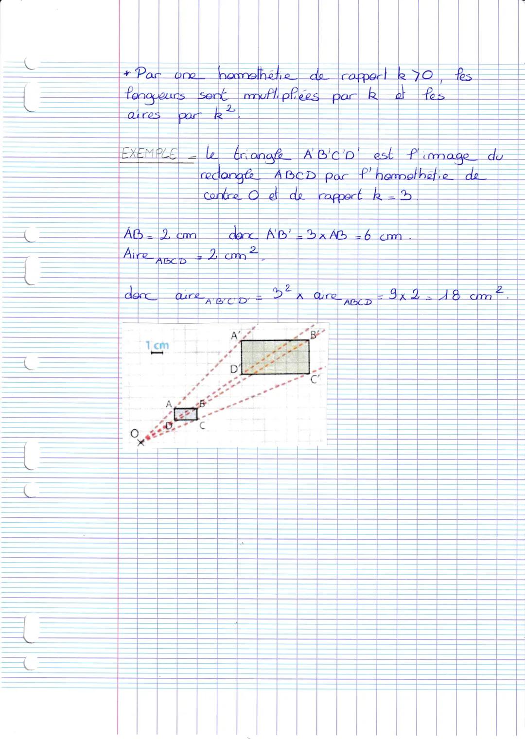 a
C
a
TRANSFORMER UNE FIGURE PAR HOMOTHETIE
Définition
Soit un point o
Transformer une figure par une hamethétie de
centre 0, c' est agrandi