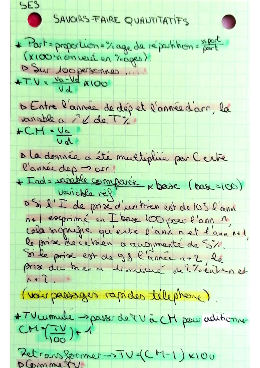SES
SAVOIRS-FAIRE QUANTITATIFS
ss port
* Part = proportion = %/age de répartition = port
(x100's on veut en Yeages).
D Sur loopersonnes.....