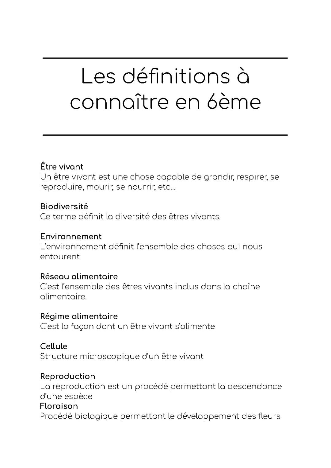 Comprendre les Êtres Vivants en 6ème: Définitions et Diversité